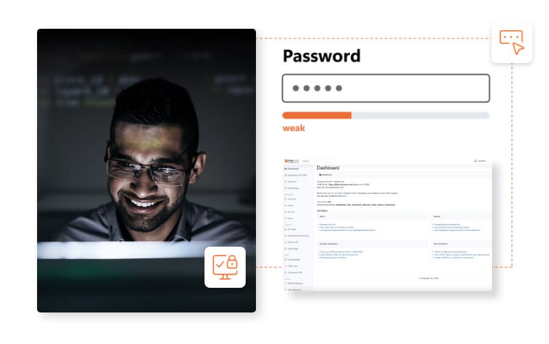 Person creating a weak password