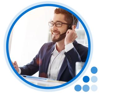 Smiling technical support engineer